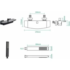 Mitigeur Baignoire Cascade Mural Robinet De Baignoire Pommeau De Douche Cascade Mural Robinet De Baignoire Chaud Et Froid (Noir) 9 Mitigeur Baignoire Cascade Mural Robinet De Baignoire Pommeau De Douche Cascade Mural Robinet De Baignoire Chaud Et Froid (Noir) -Grohe || Hansgrohe Soldes Magasin 59124950 5