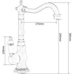 Robinet Lavabo Vintage Robinet Mitigeur Evier Cuisine Avec Poignée En Céramique Pivotant à 360° Avec Bec Haut -Grohe || Hansgrohe Soldes Magasin 59735592 3