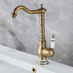 Robinet Lavabo Vintage Robinet Mitigeur Evier Cuisine Avec Poignée En Céramique Pivotant à 360° Avec Bec Haut -Grohe || Hansgrohe Soldes Magasin 59735592 5