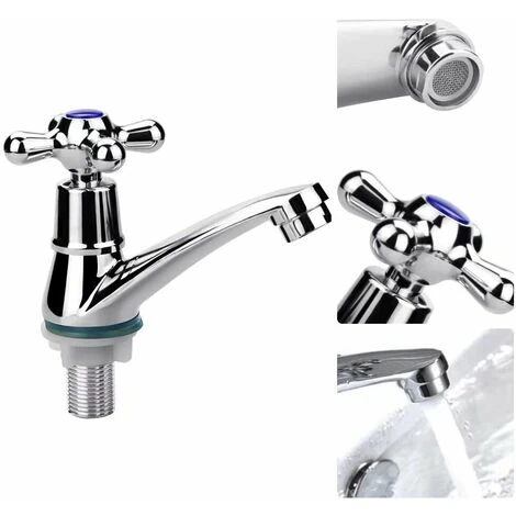 Déstockage Robinet De Lavabo à Poignée Unique, Robinet Mitigeur à Eau Froide, Robinet D'eau Froide, Robinet D'évier De Salle De Bain, Robinet De Vestiaire Chromé à Poignée Croisée Avec Filtre 2 Déstockage Robinet De Lavabo à Poignée Unique, Robinet Mitigeur à Eau Froide, Robinet D'eau Froide, Robinet D'évier De Salle De Bain, Robinet De Vestiaire Chromé à Poignée Croisée Avec Filtre – Image 2