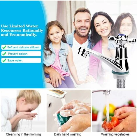 Déstockage Robinet De Lavabo à Poignée Unique, Robinet Mitigeur à Eau Froide, Robinet D'eau Froide, Robinet D'évier De Salle De Bain, Robinet De Vestiaire Chromé à Poignée Croisée Avec Filtre 4 Déstockage Robinet De Lavabo à Poignée Unique, Robinet Mitigeur à Eau Froide, Robinet D'eau Froide, Robinet D'évier De Salle De Bain, Robinet De Vestiaire Chromé à Poignée Croisée Avec Filtre – Image 4