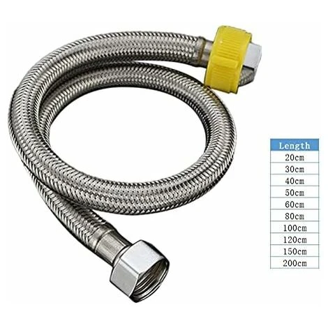 DENUOTOP Connecteurs Tuyau De Robinet, Rallonge De Robinet De Raccordement Tuyau De Raccordement En Acier Inoxydable Tuyau Blindé Pour Mitigeur De Robinet-30 Cm 2 DENUOTOP Connecteurs Tuyau De Robinet, Rallonge De Robinet De Raccordement Tuyau De Raccordement En Acier Inoxydable Tuyau Blindé Pour Mitigeur De Robinet-30 Cm – Image 2