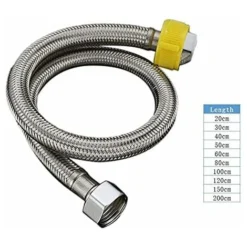 DENUOTOP Connecteurs Tuyau De Robinet, Rallonge De Robinet De Raccordement En Acier Inoxydable Tuyau De Raccord Tuyau Blindé Pour Mitigeur De Robinet-20 Cm -Grohe || Hansgrohe Soldes Magasin 60008973 2