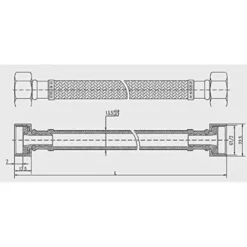 DENUOTOP Connecteurs Tuyau De Robinet, Rallonge De Robinet De Raccordement En Acier Inoxydable Tuyau De Raccord Tuyau Blindé Pour Mitigeur De Robinet-20 Cm -Grohe || Hansgrohe Soldes Magasin 60008973 3