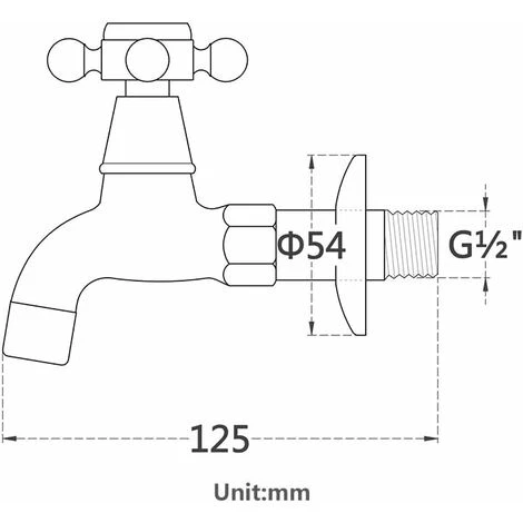 Déstockage Robinet Vintage Pour Eau Froide Avec Monocommande Interface G1/2 - Robinet De Vadrouille Mural Pour Lavabo Salle De Bain(Noir) 2 Déstockage Robinet Vintage Pour Eau Froide Avec Monocommande Interface G1/2 - Robinet De Vadrouille Mural Pour Lavabo Salle De Bain(Noir) – Image 2