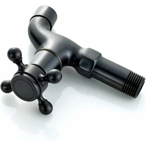 Déstockage Robinet Vintage Pour Eau Froide Avec Monocommande Interface G1/2 - Robinet De Vadrouille Mural Pour Lavabo Salle De Bain(Noir) 3 Déstockage Robinet Vintage Pour Eau Froide Avec Monocommande Interface G1/2 - Robinet De Vadrouille Mural Pour Lavabo Salle De Bain(Noir) – Image 3