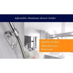 LYCXAMES -- Support De Douche Rotatif Shinny Aluminium Bricolage En Marbre Support De Douche Solide Support Fonctionnel Flexible Avec Crochet Supplémentaire Pour Douche -Grohe || Hansgrohe Soldes Magasin 64083472 4