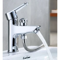 Robinet De Douche évier Alliage De Robinet Monotrou à Double Usage Chaud Et Froid -Grohe || Hansgrohe Soldes Magasin 64179602 5
