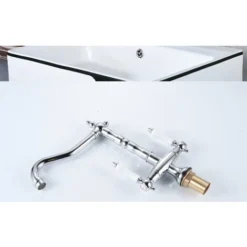 LTS FAFA Robinet De Cuisine En Laiton Antique, Robinet D'évier De Cuisine, Pivotant à 360° Avec 2 Poignées En Céramique, Deux Robinets D'évier Mélangeurs Pour Cuisine Ou Salle De Bain (chrome) -Grohe || Hansgrohe Soldes Magasin 64931359 5