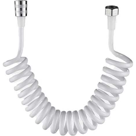 Tube, Tuyau Flexible De Douche De Ressort D'ABS De Pour La Salle De Bains De Pistolet De Pulvérisateur De Bidet De Toilette De Plomberie D'eau(Blanc) 56Vingt 1 Tube, Tuyau Flexible De Douche De Ressort D'ABS De Pour La Salle De Bains De Pistolet De Pulvérisateur De Bidet De Toilette De Plomberie D'eau(Blanc) 56Vingt