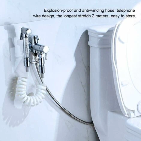 Tube, Tuyau Flexible De Douche De Ressort D'ABS De Pour La Salle De Bains De Pistolet De Pulvérisateur De Bidet De Toilette De Plomberie D'eau(Blanc) 56Vingt 2 Tube, Tuyau Flexible De Douche De Ressort D'ABS De Pour La Salle De Bains De Pistolet De Pulvérisateur De Bidet De Toilette De Plomberie D'eau(Blanc) 56Vingt – Image 2