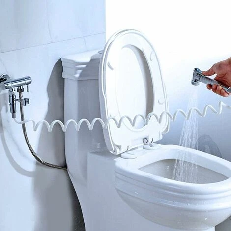 Tube, Tuyau Flexible De Douche De Ressort D'ABS De Pour La Salle De Bains De Pistolet De Pulvérisateur De Bidet De Toilette De Plomberie D'eau(Blanc) 56Vingt 4 Tube, Tuyau Flexible De Douche De Ressort D'ABS De Pour La Salle De Bains De Pistolet De Pulvérisateur De Bidet De Toilette De Plomberie D'eau(Blanc) 56Vingt – Image 4