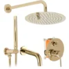 COLONNE DE DOUCHE-BAIGNOIRE ENCASTRÉE REA LUNGO GOLD + BOX