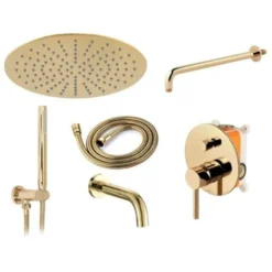 COLONNE DE DOUCHE-BAIGNOIRE ENCASTRÉE REA LUNGO GOLD + BOX -Grohe || Hansgrohe Soldes Magasin 65387297 3