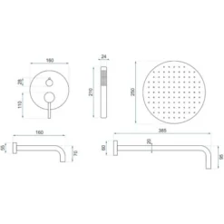COLONNE DE DOUCHE-BAIGNOIRE ENCASTRÉE REA LUNGO GOLD + BOX -Grohe || Hansgrohe Soldes Magasin 65387297 5