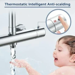 Premier® Mitigeur Thermostatique Pour Colonne, Robinet De Douche En Laiton Haut G3/4 BSP (26.4 Mm) + Bas G1/2" BSP (21 Mm) -Grohe || Hansgrohe Soldes Magasin 65489712 2