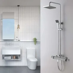 Mitigeur Thermostatique De Douche, Robinet De Baignoire Thermostatique Tout En Cuivre, Protection De Sécurité Avec 38℃ Bouton Anti-brûlure, Mitigeur De Baignoire Réglage Précis De La Température -Grohe || Hansgrohe Soldes Magasin 65502706 4