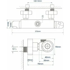 Mitigeur Thermostatique De Douche, Robinet De Baignoire Thermostatique Tout En Cuivre, Protection De Sécurité Avec 38℃ Bouton Anti-brûlure, Mitigeur De Baignoire Réglage Précis De La Température -Grohe || Hansgrohe Soldes Magasin 65502706 5