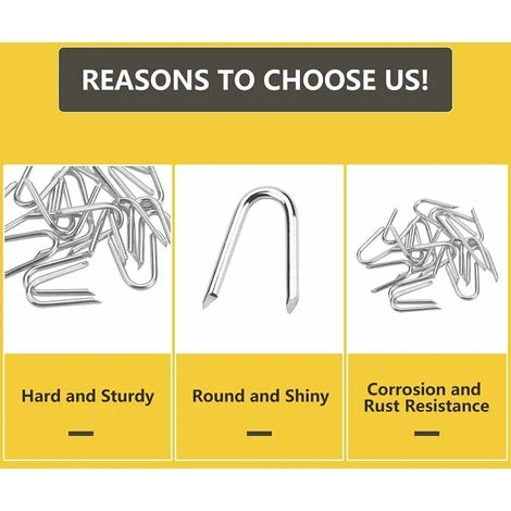 140 Pièces Pointes En Acier Galvanisé Pointes De Clôture Pointe De Treillis Métallique 1.2 X 1.9cm Agrafes De Clous De Clôture En U Pour Clôture Treillis Métallique à Clip Galvanisé Pour Filet 2 140 Pièces Pointes En Acier Galvanisé Pointes De Clôture Pointe De Treillis Métallique 1.2 X 1.9cm Agrafes De Clous De Clôture En U Pour Clôture Treillis Métallique à Clip Galvanisé Pour Filet – Image 2