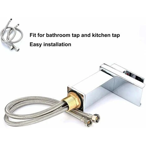 YIDOMDE Lot De 2 Mitigeurs De Cuisine/lavabo Monobloc Pour Robinet, Tuyaux Flexibles, Tuyau De Sortie, Raccord De Tuyau M10 X 1/2 600 Mm De Long, Argent 3 YIDOMDE Lot De 2 Mitigeurs De Cuisine/lavabo Monobloc Pour Robinet, Tuyaux Flexibles, Tuyau De Sortie, Raccord De Tuyau M10 X 1/2 600 Mm De Long, Argent – Image 3