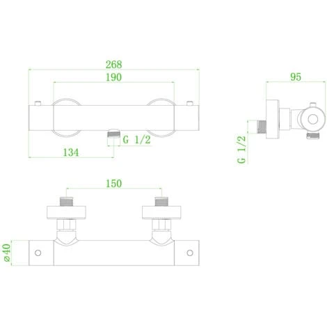 Luisa Mitigeur Douche Thermostatique Or 3 Luisa Mitigeur Douche Thermostatique Or – Image 3