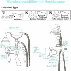 Suguword Mitigeur Baignoire Retro Avec Double Poignée En Porcelaine Bleue Et Blanche Mitigeur De Bain Retro Robinet Douche En Laiton Robinet Baignoire Avec Douchette à Main En Laiton 7 Suguword Mitigeur Baignoire Retro Avec Double Poignée En Porcelaine Bleue Et Blanche Mitigeur De Bain Retro Robinet Douche En Laiton Robinet Baignoire Avec Douchette à Main En Laiton -Grohe || Hansgrohe Soldes Magasin 67155289 3