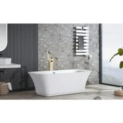 Suguword Robinet De Baignoire Mitigeur De Baignoire Ilot Autoportante Montage Au Sol Robinet Cascade Baignoire Avec Pulvérisateur à Main Or Poli -Grohe || Hansgrohe Soldes Magasin 67155296 5