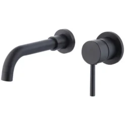 Robinet De Couleur Laiton Noir, Mitigeur De Salle De Bain Mural, Robinets De Vanité Muraux, Robinet De Vanité Mural Pour Salle De Bain Ou Lavabo (noir)