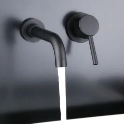 Robinet De Couleur Laiton Noir, Mitigeur De Salle De Bain Mural, Robinets De Vanité Muraux, Robinet De Vanité Mural Pour Salle De Bain Ou Lavabo (noir) -Grohe || Hansgrohe Soldes Magasin 67280409 3