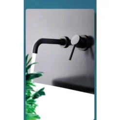 Robinet De Couleur Laiton Noir, Mitigeur De Salle De Bain Mural, Robinets De Vanité Muraux, Robinet De Vanité Mural Pour Salle De Bain Ou Lavabo (noir) -Grohe || Hansgrohe Soldes Magasin 67280409 4