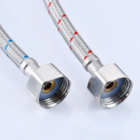 Tuyaux De Raccordement Flexibles Robinets G3/8 X M10 X 60 Cm Rallonge De Tuyau Eau Chaude Et Froide Pour Mitigeur Robinet Evier Cuisine Lavabo Salle De Bain Anti-corrosion Ephé 2 Tuyaux De Raccordement Flexibles Robinets G3/8 X M10 X 60 Cm Rallonge De Tuyau Eau Chaude Et Froide Pour Mitigeur Robinet Evier Cuisine Lavabo Salle De Bain Anti-corrosion Ephé – Image 2