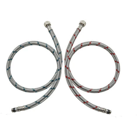 Tuyaux De Raccordement Flexibles Robinets G3/8 X M10 X 60 Cm Rallonge De Tuyau Eau Chaude Et Froide Pour Mitigeur Robinet Evier Cuisine Lavabo Salle De Bain Anti-corrosion Ephé 5 Tuyaux De Raccordement Flexibles Robinets G3/8 X M10 X 60 Cm Rallonge De Tuyau Eau Chaude Et Froide Pour Mitigeur Robinet Evier Cuisine Lavabo Salle De Bain Anti-corrosion Ephé – Image 5