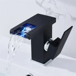 Robinet Salle De Bain Design Moderne De Cascade Robinet Lavabo Noir LED Durable Eau Chaude Et Froide Réglable -Grohe || Hansgrohe Soldes Magasin 67697090 3