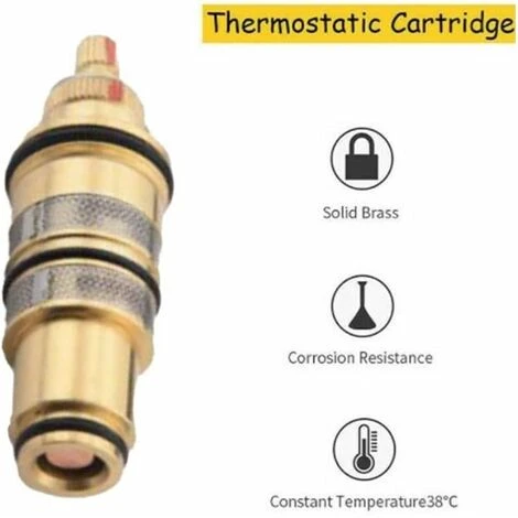 Kit De Réparation De Barre De Vanne De Mitigeur De Douche De Cartouche Thermostatique De Remplacement En Laiton De Contrôle De Température Pour Mitigeur De Douche Ba 3 Kit De Réparation De Barre De Vanne De Mitigeur De Douche De Cartouche Thermostatique De Remplacement En Laiton De Contrôle De Température Pour Mitigeur De Douche Ba – Image 3