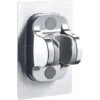 Support De Douche à Colle Portable Support De Pommeau De Douche Support De Douche Universel Pour Super Colle Sans Perçage, Angle Réglable (argent Normal)