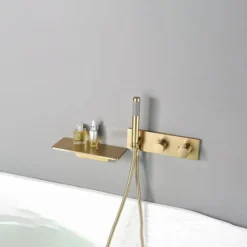 Mitigeur Cascade Thermostatique Encastré Avec Plateau, Léno Or Brossé -Grohe || Hansgrohe Soldes Magasin 70394792 3