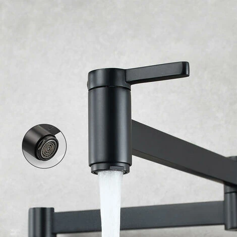 ELLE Laiton Double Switch Robinet De Bassin Plié Dans Le Mur Noir 5 ELLE Laiton Double Switch Robinet De Bassin Plié Dans Le Mur Noir – Image 5