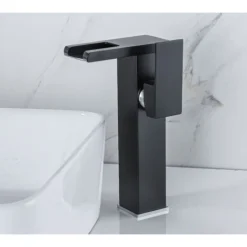 ELLE Mitigeur De Salle De Bain Waterfall LED, Noir Haut