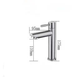 ZXPASRA Robinet De Salle De Bain, Acier Inoxydable Brossé Simple Froid Lavabo Robinet Eau Type Clé Pour La Maison Cuisine Salle De Bains -Grohe || Hansgrohe Soldes Magasin 72581803 4
