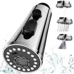 AIDUCHO 3 Modes Douchette Robinet Cuisine, Extractible Douchette Evier Cuisine G1/2 Tête Robinet Cuisine Douchette Remplacement Pour Salle De Bain Lavabo