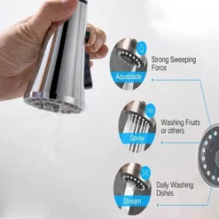 AIDUCHO 3 Modes Douchette Robinet Cuisine, Extractible Douchette Evier Cuisine G1/2 Tête Robinet Cuisine Douchette Remplacement Pour Salle De Bain Lavabo -Grohe || Hansgrohe Soldes Magasin 73527913 4