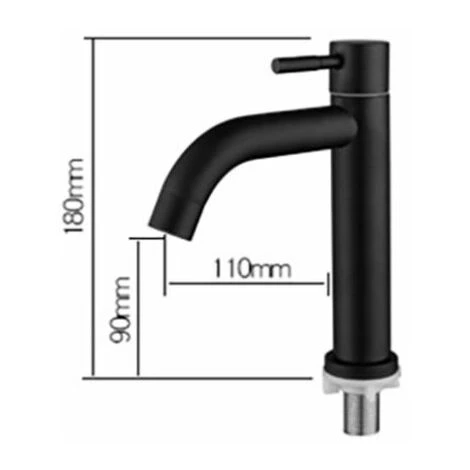 Robinet De Lavabo De Salle De Bain,robinet De Lavabo Simple En Acier Inoxydable, Design Rétro élégant, Noir Mat Noir Mat Pour Salle De Bain, Simple Froid,toilette 2 Robinet De Lavabo De Salle De Bain,robinet De Lavabo Simple En Acier Inoxydable, Design Rétro élégant, Noir Mat Noir Mat Pour Salle De Bain, Simple Froid,toilette – Image 2