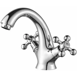 Robinet Lavabo Retro, Mitigeur Salle De Bains Vintage, Chromé, Argent