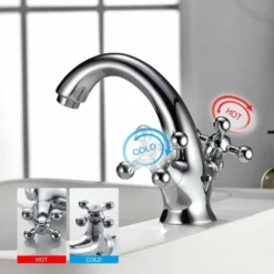 Robinet Lavabo Retro, Mitigeur Salle De Bains Vintage, Chromé, Argent -Grohe || Hansgrohe Soldes Magasin 75394651 3