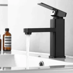 Robinet Salle Bain Eau Froide-Chaude Disponible Robinet Lavabo Surface Le Noir En Cuivre Durable Robinetterie Lave Mains Démontable Pratique Pour Nettoyer Ou Remplacer. -Grohe || Hansgrohe Soldes Magasin 75426795 5
