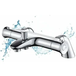 SVKBJROY Mitigeur Thermostatique Baignoire, Robinet Thermostatique Bain Douche Avec Bouton De Sécurisé à 38°C, Robinets De Douche Thermostatique Pour Baignoire, Laiton, Anti-brûlure