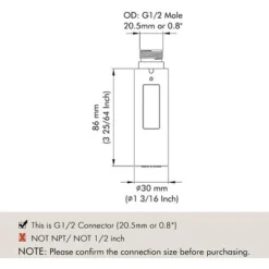 Bec De Robinet De Cuisine De Remplacement Pour Douchette à Main Tête De Robinet Amovible Universelle G1/2 Acier Inoxydable SUS304 Brossé PFS200-BS -Grohe || Hansgrohe Soldes Magasin 76528791 3