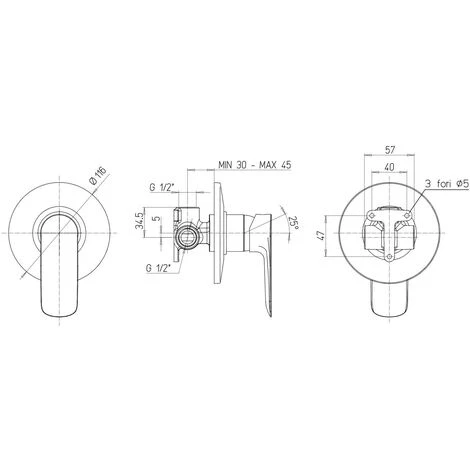 Mitigeur Douche à Encastrer Avec 1 Sortie Paini Nove 09CR690 Chromé - 1 Sortie 2 Mitigeur Douche à Encastrer Avec 1 Sortie Paini Nove 09CR690 Chromé - 1 Sortie – Image 2