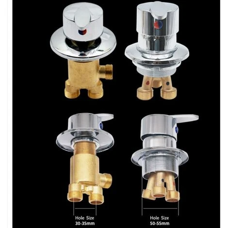 Cylindre Fendu Robinet Diviseur D'eau Vanne D'eau Froide Et Chaude Salle De Bain Vanne De Régulation D'eau Mélangée 4 Cylindre Fendu Robinet Diviseur D'eau Vanne D'eau Froide Et Chaude Salle De Bain Vanne De Régulation D'eau Mélangée – Image 4