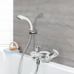 Robinet Melangeur Monotrou Bain Douche COSTA L Chrome Et Blanc Grohe